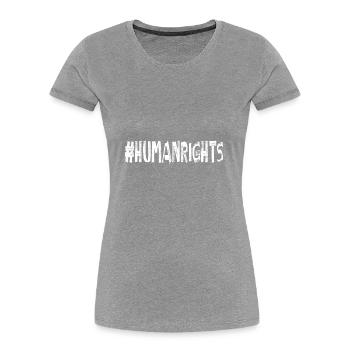 AfD stoppen gegen rechts Demokratie Vielfalt - Frauen Premium Bio T-Shirt - Grau meliert - Vorne - Mia (176cm)