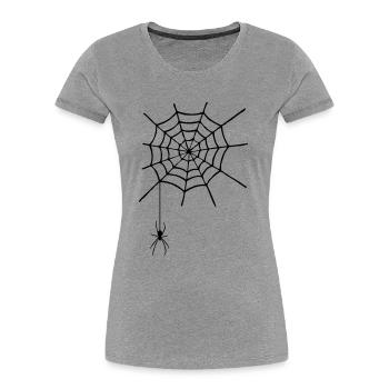 Cobweb with spider - Women's Premium Organic T-Shirt - heather grey - Front - Mia (176cm)
