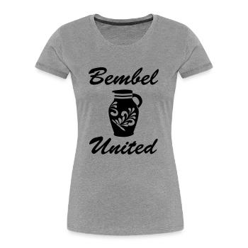 Bembel United Hessen - Frauen Premium Bio T-Shirt - Grau meliert - Vorne - Mia (176cm)