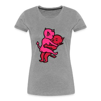 diable sexe ... de wicki_de - T-shirt bio Premium Femme - gris chiné - Devant - Mia (176cm)