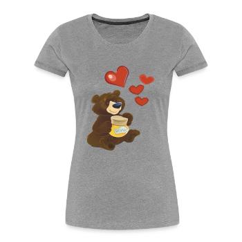 Bär - Frauen Premium Bio T-Shirt - Grau meliert - Vorne - Mia (176cm)