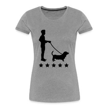 gassi_gehen_sterne_c1 - Women's Premium Organic T-Shirt - heather grey - Front - Mia (176cm)