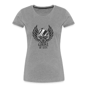 geist von kiew - Frauen Premium Bio T-Shirt - Grau meliert - Vorne - Mia (176cm)