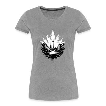 Your city Berlin - Women's Premium Organic T-Shirt - heather grey - Front - Mia (176cm)