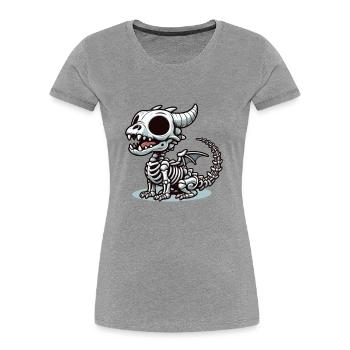 Dragon - T-shirt bio Premium Femme - gris chiné - Devant - Mia (176cm)