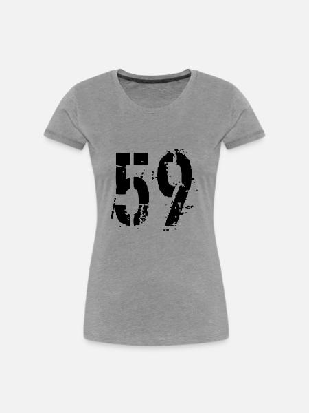 Nummer 59 - Frauen Premium Bio T-Shirt - Grau meliert