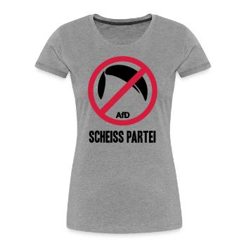 ANTI AFD SCHEISS PARTEI - Frauen Premium Bio T-Shirt - Grau meliert - Vorne - Mia (176cm)