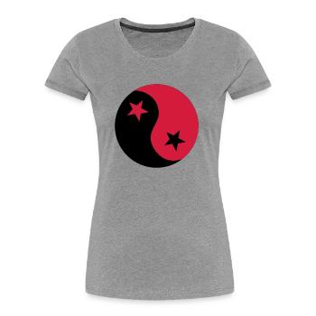 Ying and Yang - Women's Premium Organic T-Shirt - heather grey - Front - Mia (176cm)