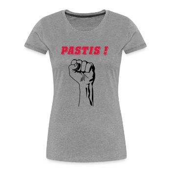 REVOLUTION PASTIS - T-shirt bio Premium Femme - gris chiné - Devant - Mia (176cm)