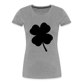 Kleeblatt Symbol - Frauen Premium Bio T-Shirt - Grau meliert - Vorne - Mia (176cm)