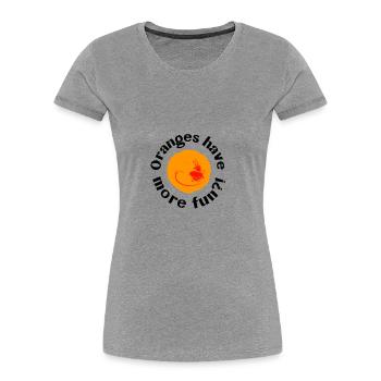 Oranges - Frauen Premium Bio T-Shirt - Grau meliert - Vorne - Mia (176cm)
