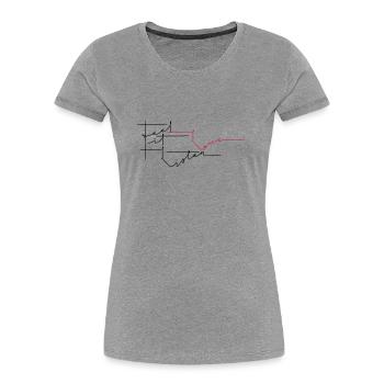 Feel it. Love. List lettering design motif - Women's Premium Organic T-Shirt - heather grey - Front - Mia (176cm)