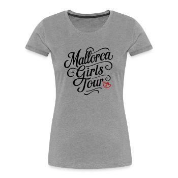 Visite des filles de Majorque - T-shirt bio Premium Femme - gris chiné - Devant - Mia (176cm)