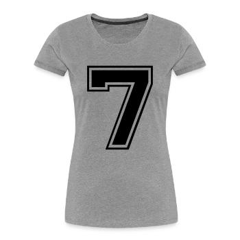 sieben - Frauen Premium Bio T-Shirt - Grau meliert - Vorne - Mia (176cm)