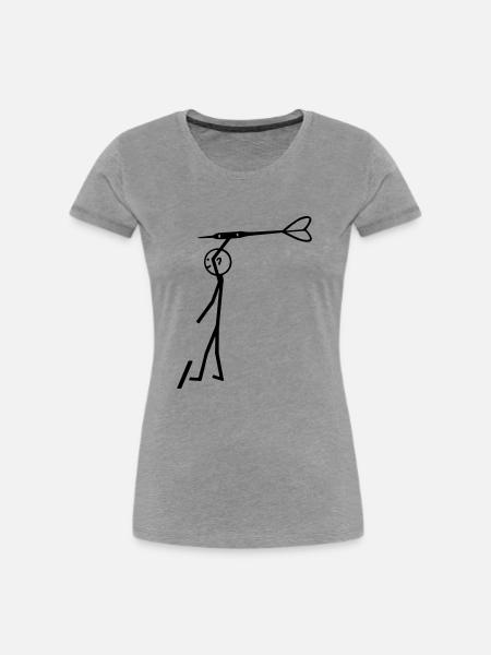 Dart - Frauen Premium Bio T-Shirt - Grau meliert
