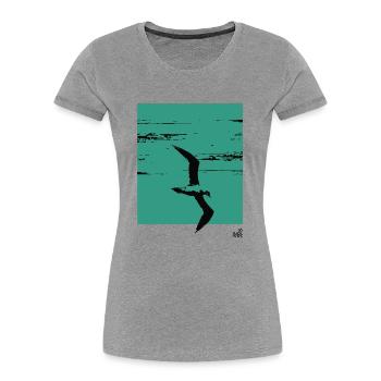 Alcatraz und Flucht - Frauen Premium Bio T-Shirt - Grau meliert - Vorne - Mia (176cm)