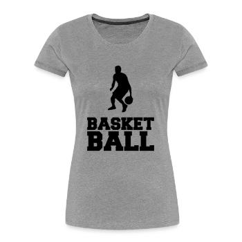 basketball - Women's Premium Organic T-Shirt - heather grey - Front - Mia (176cm)