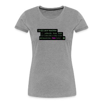 Romantic Geek Design for Developer: Loop i - Women's Premium Organic T-Shirt - heather grey - Front - Mia (176cm)
