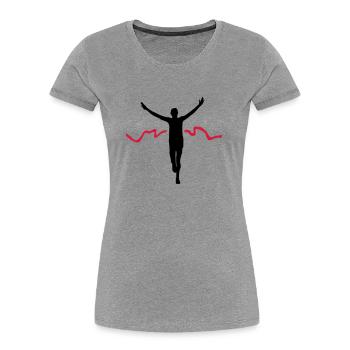 Runner Winner Finisher Marathon Runner - Women's Premium Organic T-Shirt - heather grey - Front - Mia (176cm)