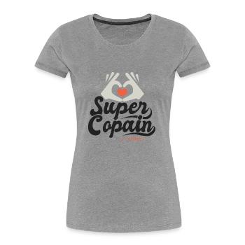 Super copain l unique cadeau copain ami - T-shirt bio Premium Femme - gris chiné - Devant - Mia (176cm)