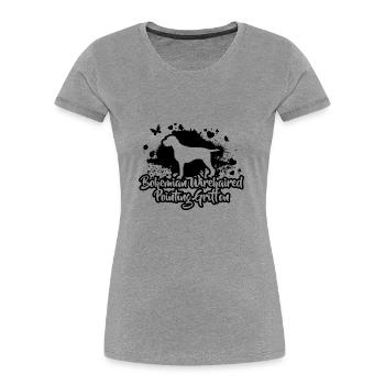 BOHÊME GRIFFON POINTANT GRIFFON Chien Wilsigns - T-shirt bio Premium Femme - gris chiné - Devant - Mia (176cm)