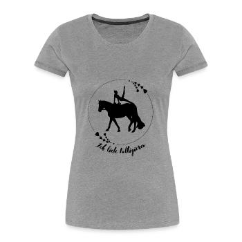 Ich liebe Voltigieren - Frauen Premium Bio T-Shirt - Grau meliert - Vorne - Mia (176cm)