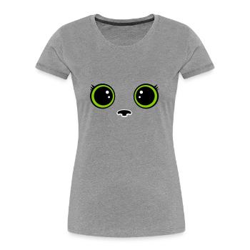 Chaton - T-shirt bio Premium Femme - gris chiné - Devant - Mia (176cm)
