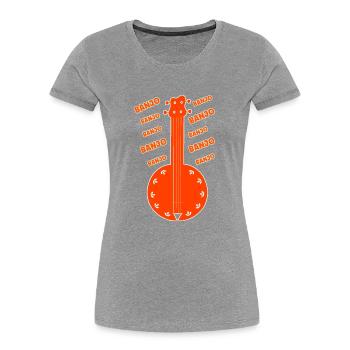 Vintage banjo - Women's Premium Organic T-Shirt - heather grey - Front - Mia (176cm)