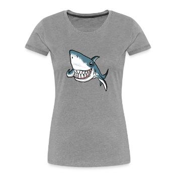 Tauch Dive Shark Hai - T-shirt bio Premium Femme - gris chiné - Devant - Mia (176cm)