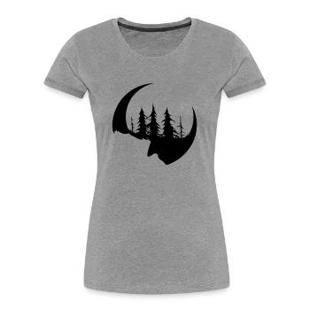 Dunkler Wald Gesicht und Sichel - Frauen Premium Bio T-Shirt - Grau meliert - Vorne - Mia (176cm)