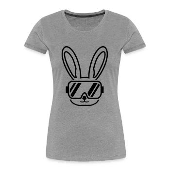 skihase_f1 - T-shirt bio Premium Femme - gris chiné - Devant - Mia (176cm)