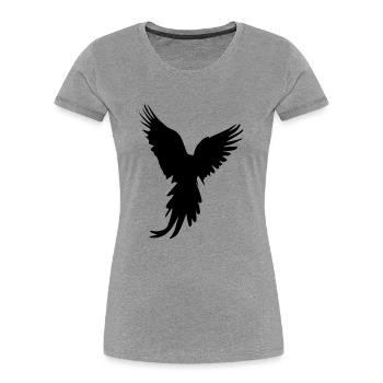 bird silhouette - Frauen Premium Bio T-Shirt - Grau meliert - Vorne - Mia (176cm)