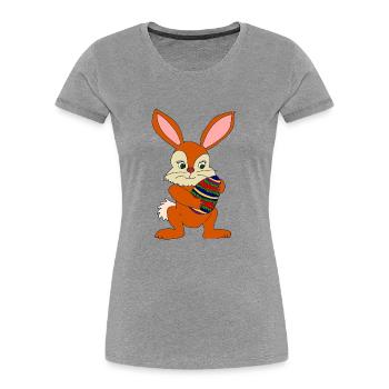 osterhase - Frauen Premium Bio T-Shirt - Grau meliert - Vorne - Mia (176cm)