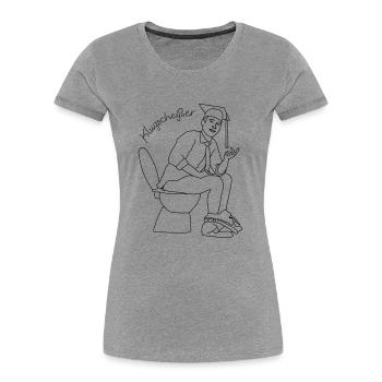 Klugscheisser 5 - T-shirt bio Premium Femme - gris chiné - Devant - Mia (176cm)
