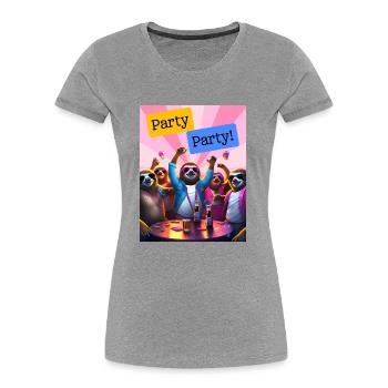 Party Party - Frauen Premium Bio T-Shirt - Grau meliert - Vorne - Mia (176cm)