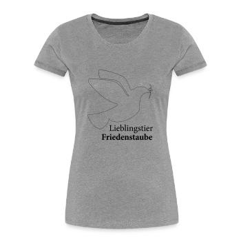 No War Krieg in der Ukraine Friedenstaube - Frauen Premium Bio T-Shirt - Grau meliert - Vorne - Mia (176cm)