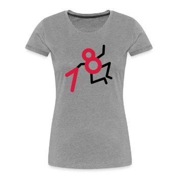 Finally: 18 years! - Women's Premium Organic T-Shirt - heather grey - Front - Mia (176cm)