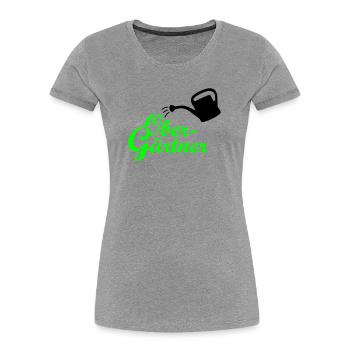 Obergärtner Giesskanne - Frauen Premium Bio T-Shirt - Grau meliert - Vorne - Mia (176cm)