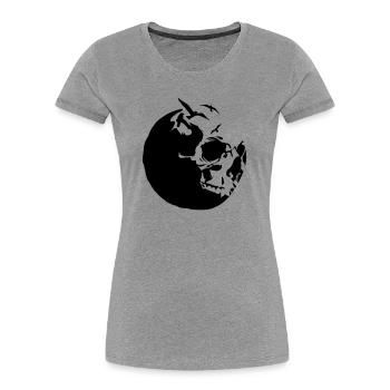 killing moon skull mond - Women's Premium Organic T-Shirt - heather grey - Front - Mia (176cm)