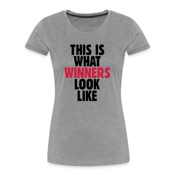 This is what winners look like - Women's Premium Organic T-Shirt - heather grey - Front - Mia (176cm)