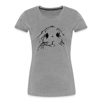 Lapin - T-shirt bio Premium Femme - gris chiné - Devant - Mia (176cm)