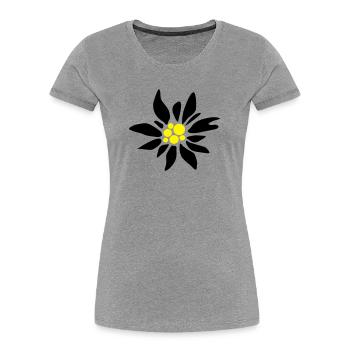 Edelweiss - Frauen Premium Bio T-Shirt - Grau meliert - Vorne - Mia (176cm)