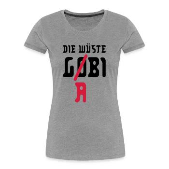 le désert g (o) (a) bilatérale - T-shirt bio Premium Femme - gris chiné - Devant - Mia (176cm)