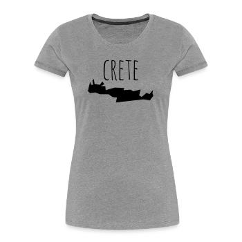crete - Frauen Premium Bio T-Shirt - Grau meliert - Vorne - Mia (176cm)