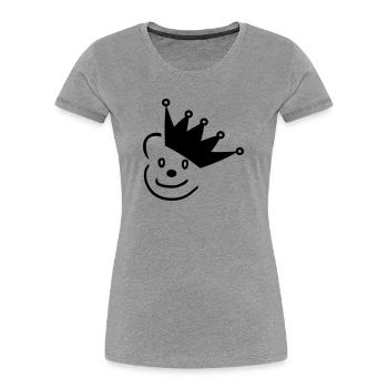 Bär mit Krone - Frauen Premium Bio T-Shirt - Grau meliert - Vorne - Mia (176cm)