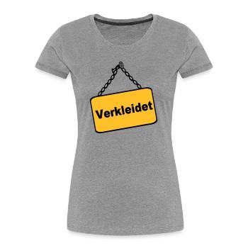 Party Shirt ,Feiern , Karneval, Verkleidet(25) - Frauen Premium Bio T-Shirt - Grau meliert - Vorne - Mia (176cm)