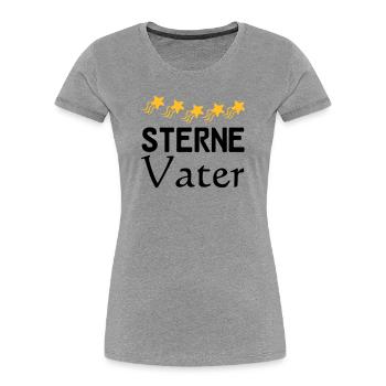 Sterne Vater Vatertag Familie Sprüche Geschenk - Frauen Premium Bio T-Shirt - Grau meliert - Vorne - Mia (176cm)
