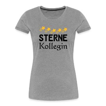 Sterne Kollegin Geschenk - Frauen Premium Bio T-Shirt - Grau meliert - Vorne - Mia (176cm)