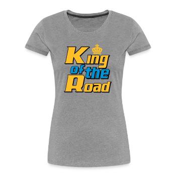 LKW Fahrer,LKW ,Trucker Fun King of the Road (25) - Frauen Premium Bio T-Shirt - Grau meliert - Vorne - Mia (176cm)
