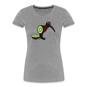 Kiwi - Frauen Premium Bio T-Shirt - Grau meliert - Vorne - Mia (176cm)